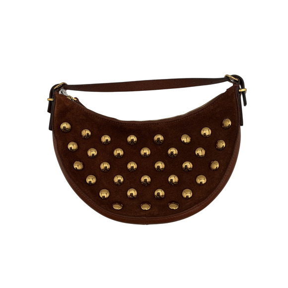 Madewell Handbags - Madewell Studded Brown Crescent Bag